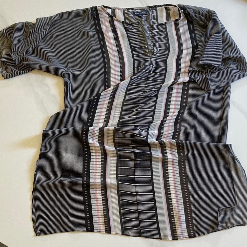 Max Edition Black and White Striped Top